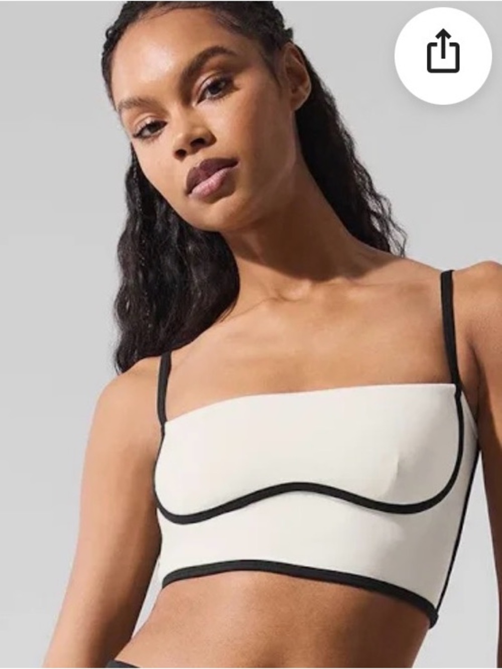 ALO Yoga White Tank Top with Black Trim